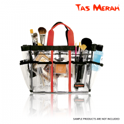 Tas Merah Make-up Tool Bag Small (Clear Plastic) TM-3-3