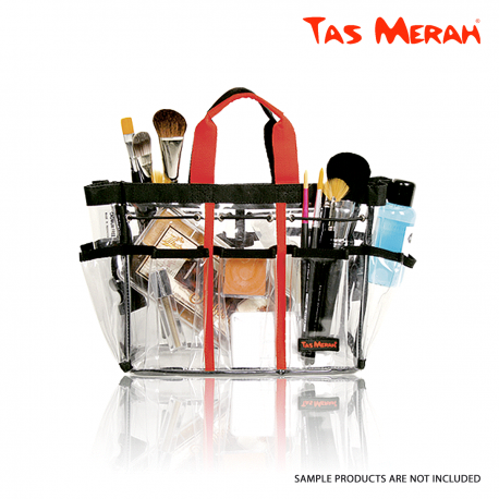 Tas Merah Make-up Tool Bag Small (Clear Plastic) TM-3-3
