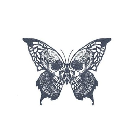 Tattooed Now! - Skull Butterfly