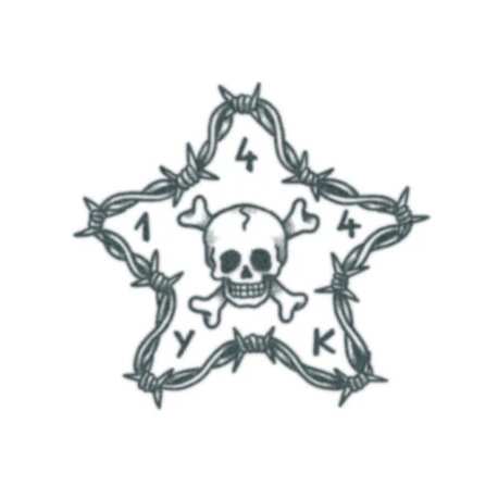 Tattooed Now! - Barbwire Star with Skull
