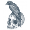 Tattooed Now! - Raven with Skull