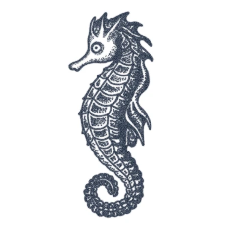 Tattooed Now! Dotwork Seahorse Tattoo
