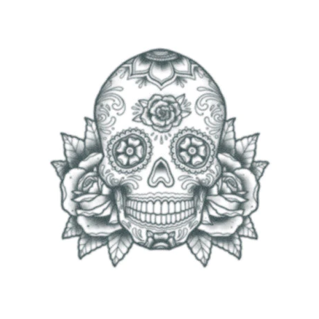 Tattooed Now! Sugar Skull With Roses