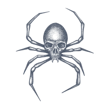 Tattooed Now! Dotwork Skull Spider