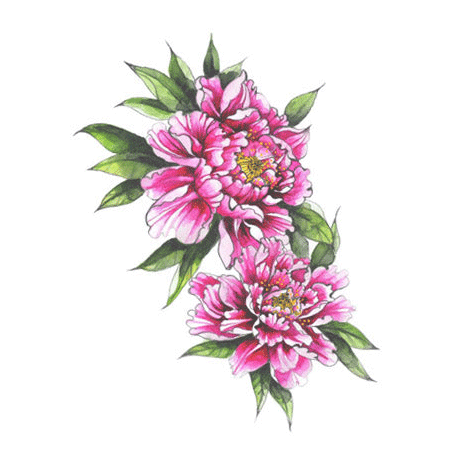 Tattooed Now! Peonies Colour Tattoo (Small)