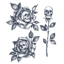 Tattooed Now! Skulls & Roses Set